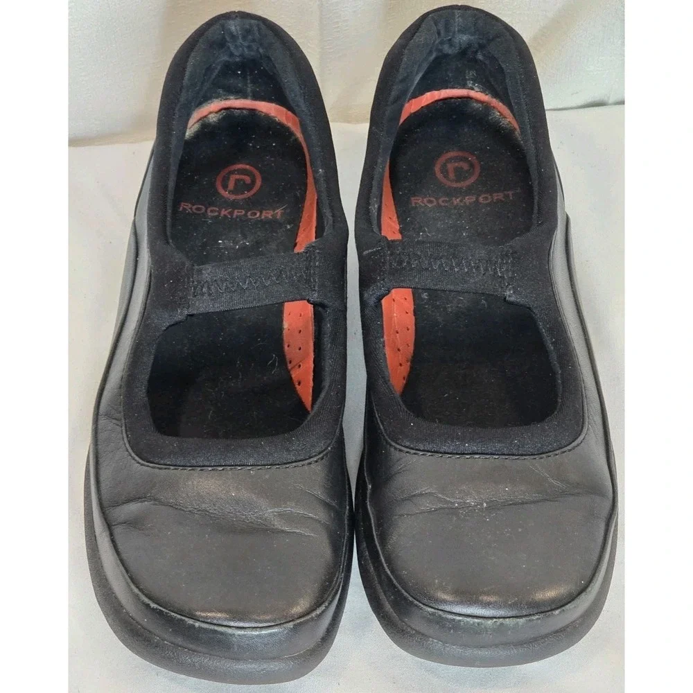 Rockport Womens Black Leather Mary Jane Walking Shoes APW20711 Size 6.5‎ M